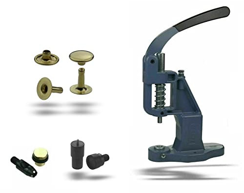 ISTA TOOLS Nietenpresse Set Hohlnieten + Lochpfeife + Hohlnieten Werkzeug + 100 STK. rostfreie Hohlnieten Einzelkopf (7 x 8 mm, Gelb)