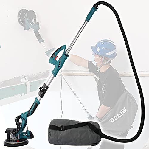SHENGSHIYU Ponceuse Murale 1800w avec 5 Ponceuses à Vitesse Réglable avec Papier De Verre Et Sac à Poussière, Ponceuse Murale Et Ponceuse De Plafond avec Système Autonettoyant,Baremetal+50sandpaper