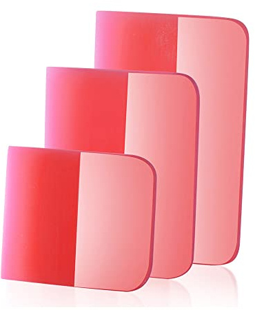 Gebildet 3 in 1 Red TPU Squeegee Material, Car Scratch Resistant Rubber Squeegee PPF Squeegee Suitable for Vinyl Film and Car Window Darkening Tool