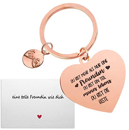 RunFar shop Freundinnen Geschenke mit Grußkarte Schlüsselanhänger Geschenke für best Freundinnen Geschenkideen Geburtstags von Freundin Freundschafts und Weihnachten