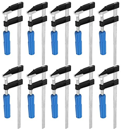 TAICHEUT 10 Pack 8 Inch Bar Clamps, F Steel Bar Clamps with Pad Protector for Welding, Woodworking and DIY Project