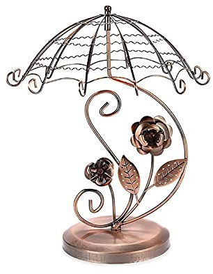 Bijoux Robinet de stockage, boucles d'oreilles parapluie, arbre à bijoux, rack de rangement, utilisé pour boucles d'oreilles, colliers, bracelets, bagues, bijoux étagères, trois couleurs,Laiton