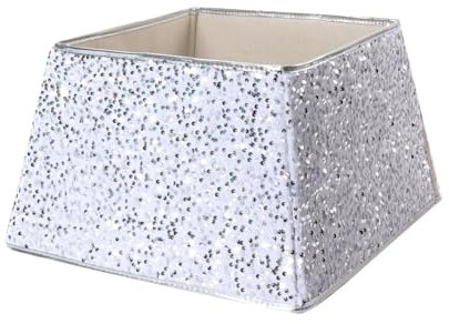 Odot Weihnachtsbaum Kragen Weihnachtsbaum Rock Korb Deko Weihnachtsbaum Korb-Abdeckung Xmas Tree Ringkorb Cover für Urlaub Party Weihnachtsbaumdekor (40x60x20cm(4 Sides),Silber)