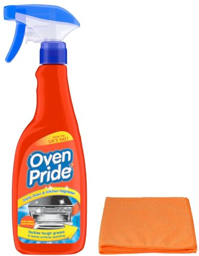 Oven Daily Oven and Kitchen Degreaser Spray- 500ml- Removes Tough Grease from Ovens, Hobs, Extractors, Kitchen Surfaces - with Ultra Absorbent Microfibre Cleaning Cloth