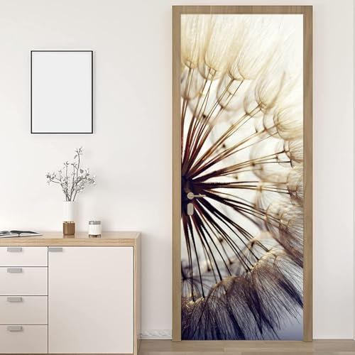 Türtapete Selbstklebend Abstrakte Pusteblume 3d Türaufkleber Wandbilder Türposter Fototapete PVC DIY Türbild Vinyl Wasserdichte Entfernbar Mauer Aufkleber Zuhause Dekor B77 x H200cm