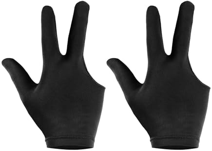 PATIKIL Guanti da biliardo con 3 dita, confezione da 2 guanti da biliardo per mano sinistra e destra, guanti da biliardo per tiratori, caromme, biliardo, stecca da biliardo, sport, nero