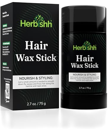 Herbishh Hair Wax Stick For Women & Men - Nourish & Styling Slick Wax Stick for Hair Smoothing, Flyaway, Controls Frizzy Hair, Perfect for Hairline and Nape Area, Pomade Stick for Hair Fly Away 2.7 OZ