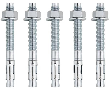 BATIFIX Schwerlastanker Schwerlastdübel Bolzenanker Keilanker Anker Ankerbolzen Ankerschraube Blitzdübel verzinkt inklusive Mutter und Unterlegscheibe (50, M12 x 120)