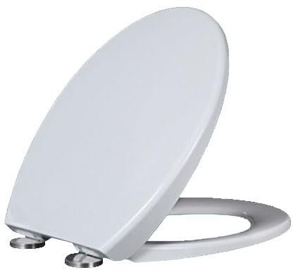 Oval Shape White Toilet Seat Heavy Duty with Quick Release Hinges for Easy Install, Soft Close Adjustable Hinges, Top Fixed, Universal Fit, O Shape Toilet Seat Cover Bathroom