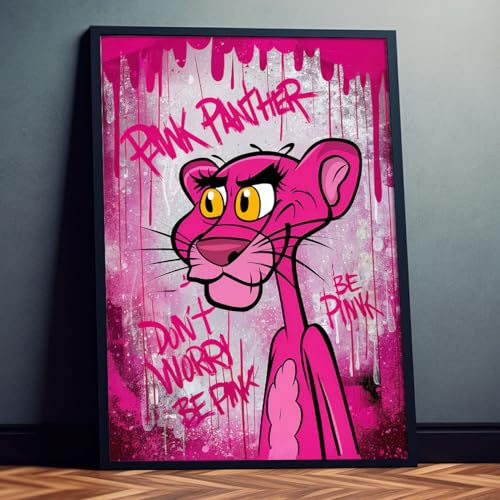 Dekomundo Rosa Panther Comic Pop Art Poster für Wohnzimmer, Schlafzimmer, Büro, 30x40 cm