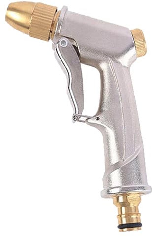 Spruzzatore con Pistola ad Acqua ad Alta Pressione in Metallo,Pistola ad Acqua ad Alta Pressione,Robusta Pistola ad Acqua da Giardino,Pistola per Annaffiatoio in Metallo Pistola per Annaffiatoio