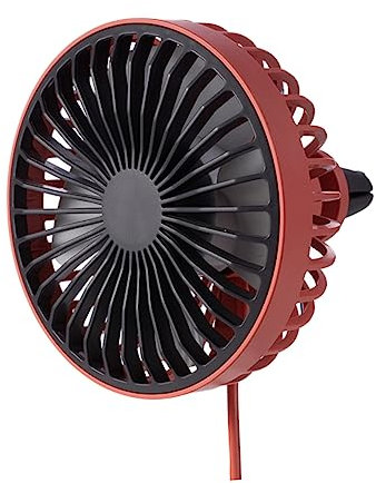 MERRYHAPY Usb Car Fan Compact Lightweight Cooling Accessory for Vehicle Angle Mute for Auto Decor Comfort Red