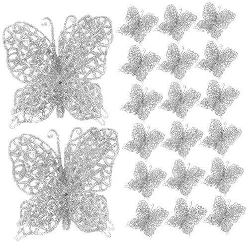 Beatifufu 24stücke Glitzernde Schmetterlinge Für Weihnachtsbaumdekoration Glitzernde Butterflies Für Hochzeiten Und Feste Für Kreative Bastelprojekte