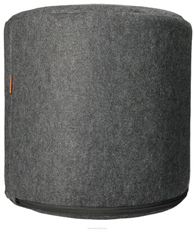 Bertoni Hocker Sitzhocker Pouf Sitzpuff Puff Aus Filz 40 x 40 cm Rund Stabil Abnehmbarer Bezug Waschbar Anthrazit