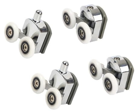 WeddHuis 4 piezas rodamientos de mampara corredera de ducha doble,ducha,repuesto ducha,rodamiento,23 mm Ruedas de Baño,Puertas de Cabinas de Ducha,Rodillos de Recambio para Las Puertas