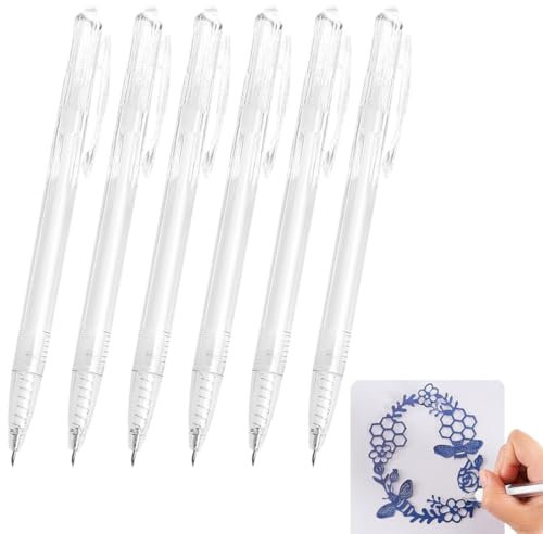 6 pezzi strumenti da taglio artigianali a penna di coltello, penne da taglio di precisione per carta con impugnatura antiscivolo, penna di utilità per studenti, strumento di taglio creativo