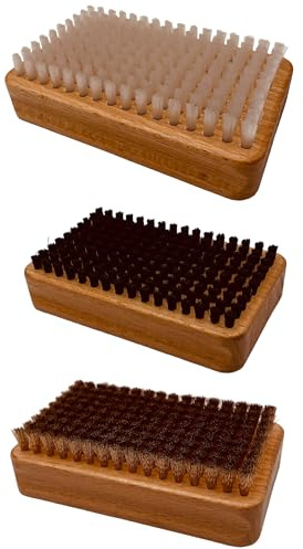 Snow-WaxX Base Brush Set Nylon, Horsehair and Cooper, Ski Brush Set, Skiing, Cross-Country Alpine, Wax, Covering, Made in Germany