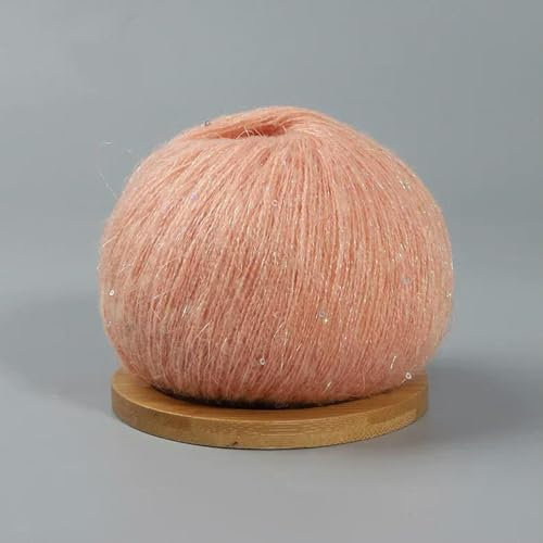 CIVIOOH Spitzen-Mohairgarn mit Pailletten, Häkel- und Strickgarn mit Schlaufen, für Pullover, Schals und Handarbeiten, 450 m/Stück, 50 g, 6 Stück