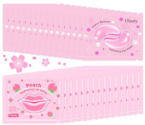 30 Pairs Lip Mask & Under Eye Patches, Pink Collagen Eye Mask Pads, Lip Mask Skincare, Bridesmaid Gifts, Bachelorette Party Favors, Mothers Day Gifts, Teacher Appreciation Gifts, Bulk Gifts for Women