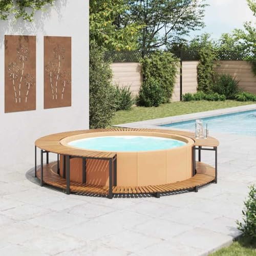 Casa & Giardino,Mobili-Spa Surround 273x53 cm Legno massello di acacia