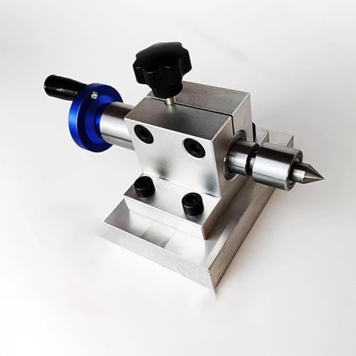 Toplionace Manueller Reitstock mit Mitlaufender Körnerspitze für Drechselmaschinen – Trapezgewindespindel, Aluminiumlegierung (Spitzenhöhe: 54,5mm)