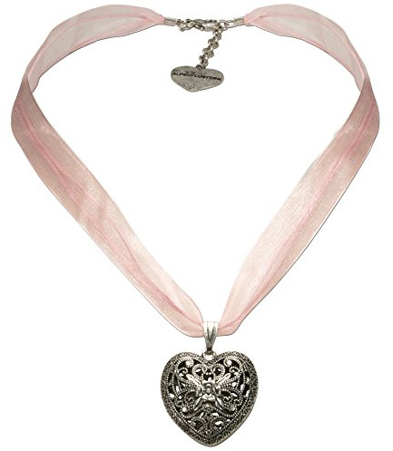 Alpenflüstern Organza-Trachtenkette Trachtenherz - Damen-Trachtenschmuck Dirndlkette in traditionellen Farben DHK194
