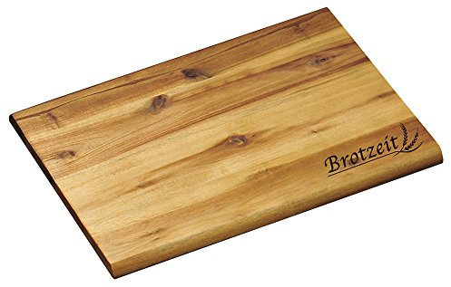 KESPER Brotzeitbrett aus Akazienholz mit Einbrand - Motiv Brotzeit/Vesperbrett/Brotzeitbrett