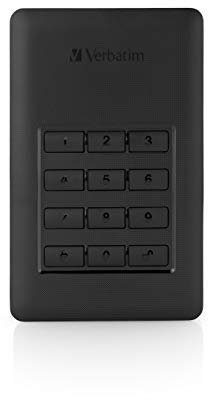 Verbatim Store 'n' Go Secure Portable I 2 TB I Black I External Hard Drive with Code Access I USB 3.2 GEN 1 I External Hard Drive I for Windows & MacOSX I Portable Hard Drive I USB Hard Drive