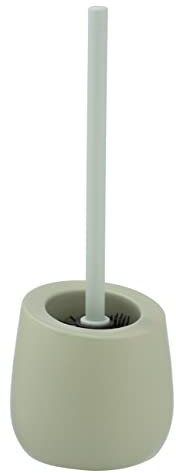WENKO WC-Garnitur Mod. Badi Lindgrün, hochwertige Keramik mit Matter Oberfläche, inkl. WC-Bürste mit Silikon-Bürstenkopf und Anti-Haft-Wirkung
