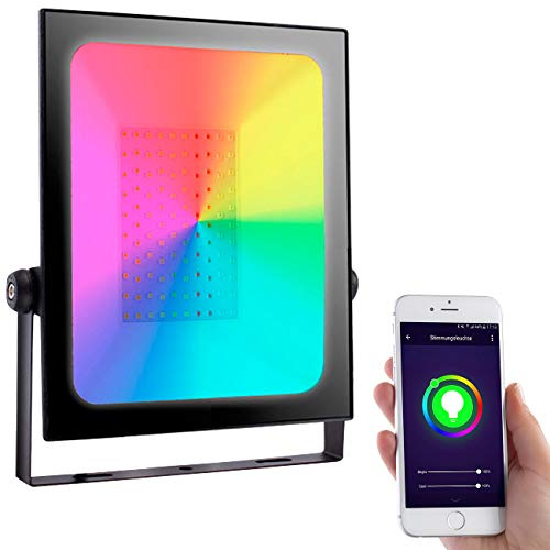 Luminea Home Control Outdoor-Fluter mit RGB-CCT-LEDs, Bluetooth & App, 4.500 lm, 60 W, IP65
