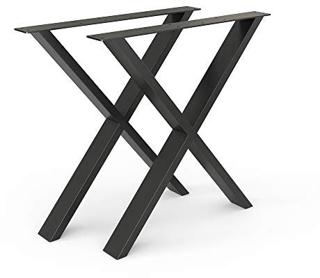 Vicco Tischbeine, Tischfüsse, Schwarz, 70 x 72 cm X-Form