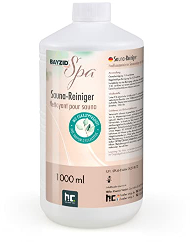 3 x 1 L Bayzid SPA Nettoyant pour Sauna concentré parfum eucalyptus, pour le nettoyage du bois du sauna