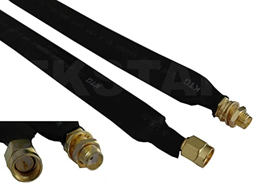 2 x 30 cm SMA passacavo finestra piatto adattatore SMA maschio a femmina SMA per antenna MIMO LTE 800 MHz, 1800 MHz, 2600 MHz, 50 ohm (1 paio)