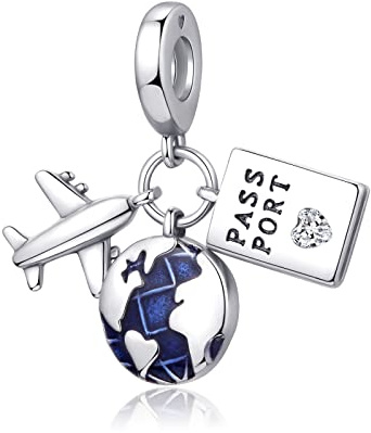Symretie Charm Anhänger Damen 925 Sterling Silber für Armband Charms Beads passend für Pandora Armband und Halskette, Kompatibel mit Europäischen Armbänder für Frauen Mädchen X1