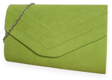fi9 Elegante bolso de mano de ante para mujer, estilo envolvente, boda, noche, fiesta, bolso de mano | Elegante