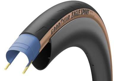 GOODYEAR 810432031929 Eagle Sport Pneumatico per Bici da Corsa Pieghevole // 32-622 (700 x 32C), Versione: Nero/Marrone, Dimensioni: 32–622 Unisex-Adulto, 700x32