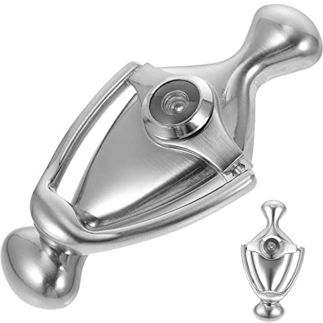 DOITOOL Door Knockers and Wide View for Front Door Silver Zinc Alloy with Peephole Viewer, Brushed Type Ergonomic Design, Comfortable Grip for Enhanced Security in Household Entryways