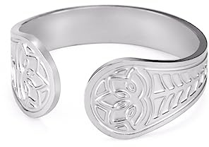 Dreamtimes Lotus Ringe für Frauen Gold Edelstahl Blume des Paradieses einstellbar Vintage Schmuck Buddha Yoga Ring Hochzeit Ring spirituellen Schmuck Geschenk