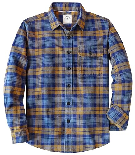 Dubinik® 6 oz Camicia Flanella Uomo Camicia Uomo Flanella Leggera Cotone Comode Casual Invernale Camicia A Quadri Uomo Vino Rosso e Grigio XL