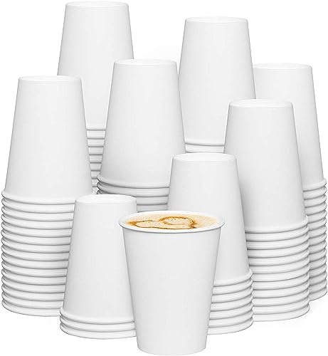 Catermax 4 oz. 6 oz 7oz 8oz. White Paper Cups, Small Large Disposable Bathroom, Espresso, Mouthwash Cups Hot and Cold Drinks (300, 6oz)