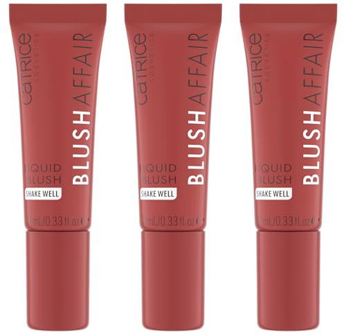 Catrice Blush Affair Liquid Blush, Rouge, Nr. 040, Pink, hochpigmentiert, sofortiges Ergebnis, natürlich, matt, vegan, ohne Parfüm, ohne Alkohol, ohne Konservierungsstoffe, 3er Pack (3x10ml)