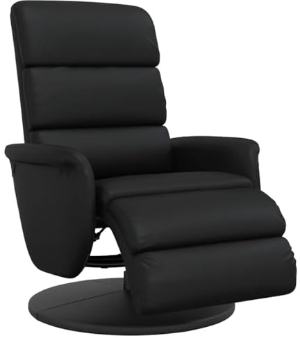 vidaXL Relaxsessel mit Fußteil Schwarz Kunstleder