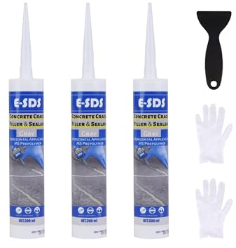 Cement Crack Filler Outdoor Waterproof Concrete Repair Sealant, Polyurethane Adhesive Sealant Self-Leveling Concrete Crack Filler Crack Flexible Driveway Patch Gray 10.5 fl. oz (3 Pack)