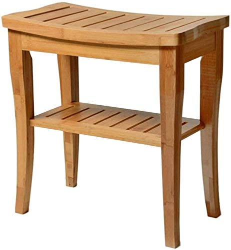 Duschhocker Badesitze Badehocker, Duschstuhl Badesitz, wasserdichtes Bambus-Badewerkzeug, Rutschfester und Rutschfester Badewannensitz, für Behinderte, Behinderte, Senioren und ältere Menschen, 25,5