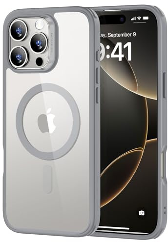 ESR for iPhone 16 Pro Case, Compatible with MagSafe, Shockproof Military-Grade Protection, Magnetic Phone Case for iPhone 16 Pro, Classic Hybrid Case (HaloLock), Clear Grey