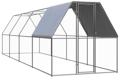Willood Outdoor-Hühnerkäfig 2x8x2 m Verzinkter Stahl Freilaufgehege Outdoor Stahl