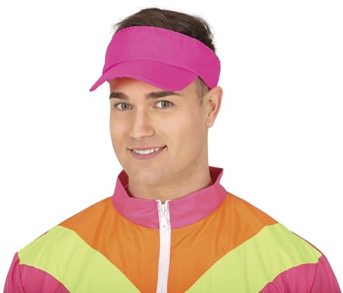 FIESTAS GUIRCA Mütze, Neonrosa, Kostümzubehör für Partys der 80er Jahre und Sportveranstaltungen, ideal für Erwachsene, unisex, perfekt für Karneval und Halloween, Rosa