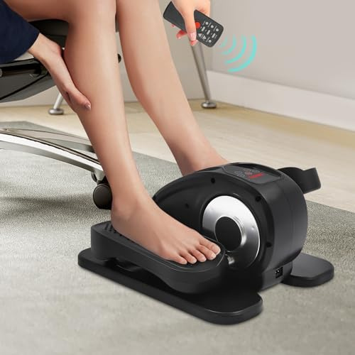 Elektrischer Crosstrainer Fernbedienung Mini Ellipsentrainer Untertisch 5 Geschwindigkeitsstufen und 3 Automatikmodus für Jugendliche Senioren und Erwachsene