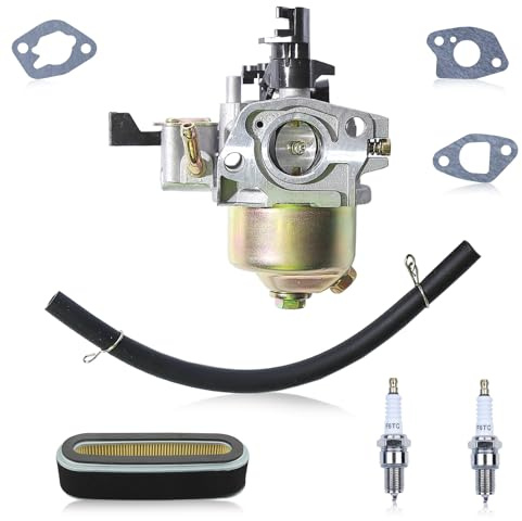Atunne GXV160 Carburateur pour Honda GXV160 HR215 HRM215 HRB215 HR194 HRA214 HRB215 Tondeuse à gazon, avec Filtre à air, Bougie d'allumage, Remplacement 16100-ZG9-M12 16100-ZE6-W01 16100-ZE7-055