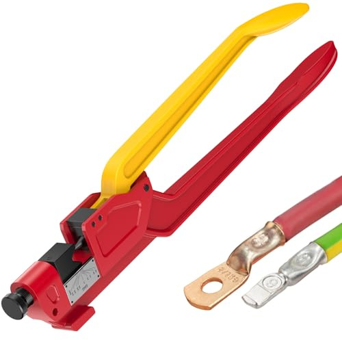 GKG Battery Terminal Crimper tool for Cable Lug & Anderson PP/SB Connector, Professional Wire Crimping Tool with Dual AWG DIN Scale 8 AWG - 0000 AWG(4/0) DIELESS Indent battery cable crimper